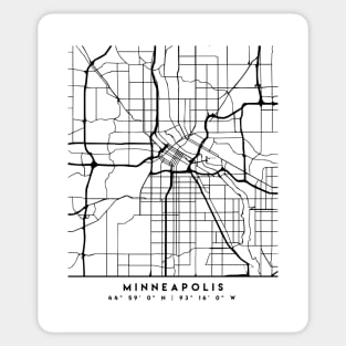 MINNEAPOLIS MINNESOTA BLACK CITY STREET MAP ART Sticker